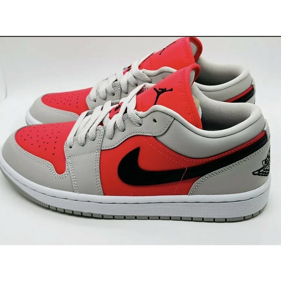 NEW Sz 11W / 9.5 Mens Nike Air Jordan 1 Low Light Iron Ore/Siren Red DC0774-060 main image 4